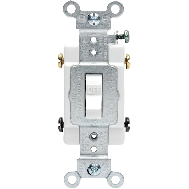 Easy-to-Use Leviton 20A Toggle White Grounded Quiet Double Pole Switch Exclusive