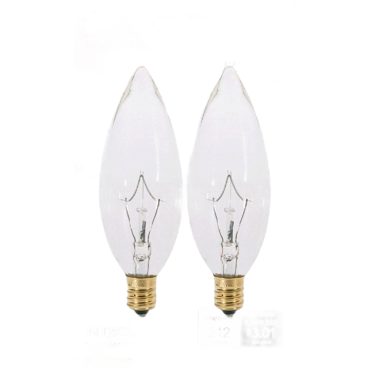 Exceptional Satco 25 Watt BA9 1 2 Incandescent Candelabra Light Bulb 2-Pack Classic