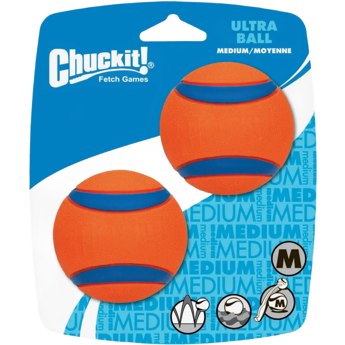 Smooth Chuckit Medium Ultra Ball 2-Pack Safe