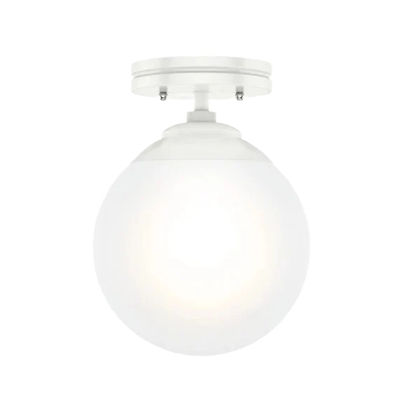 Convenient Hunter Hepburn Matte White Cased White 1 Semi-Flush Mount Optimized