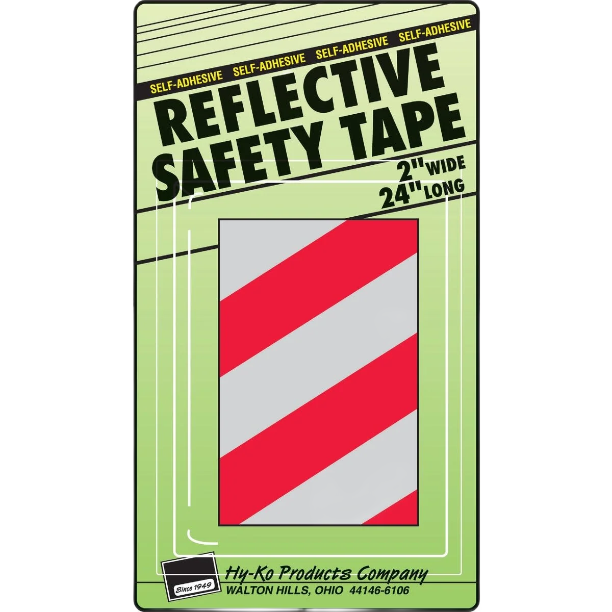 Powerful Hy-Ko 2 W x 24 L Red and Silver Reflective Safety Tape Durable