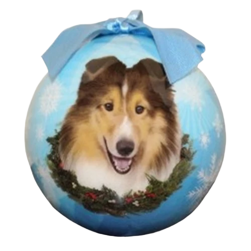Refined E S Pets Sheltie Christmas Ball Ornament Specialty
