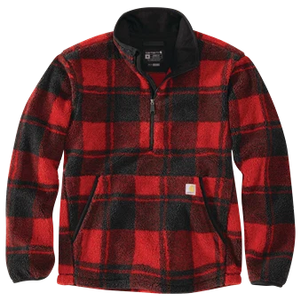Modern Carhartt Large Crabapple Men’s Black Loose Fit Fleece Quarter Zip Pullover Pure