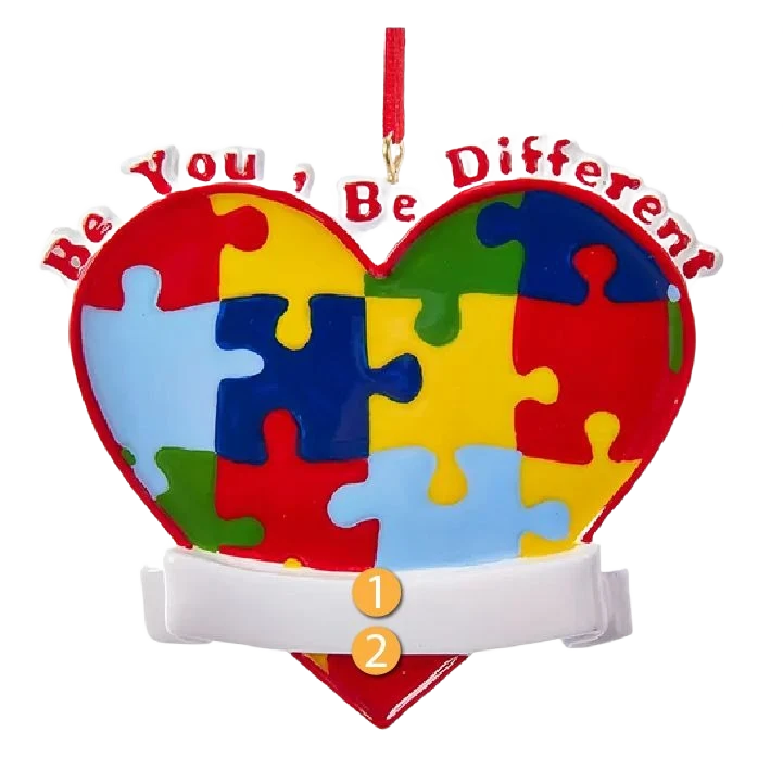 Solid Kurt S. Adler Personalized Autism Awareness Ornament Elegant