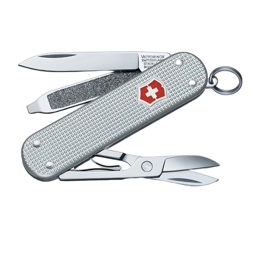 Organic Victorinox Swiss Army Classic Silver Alox Pocket Knife Recyclable