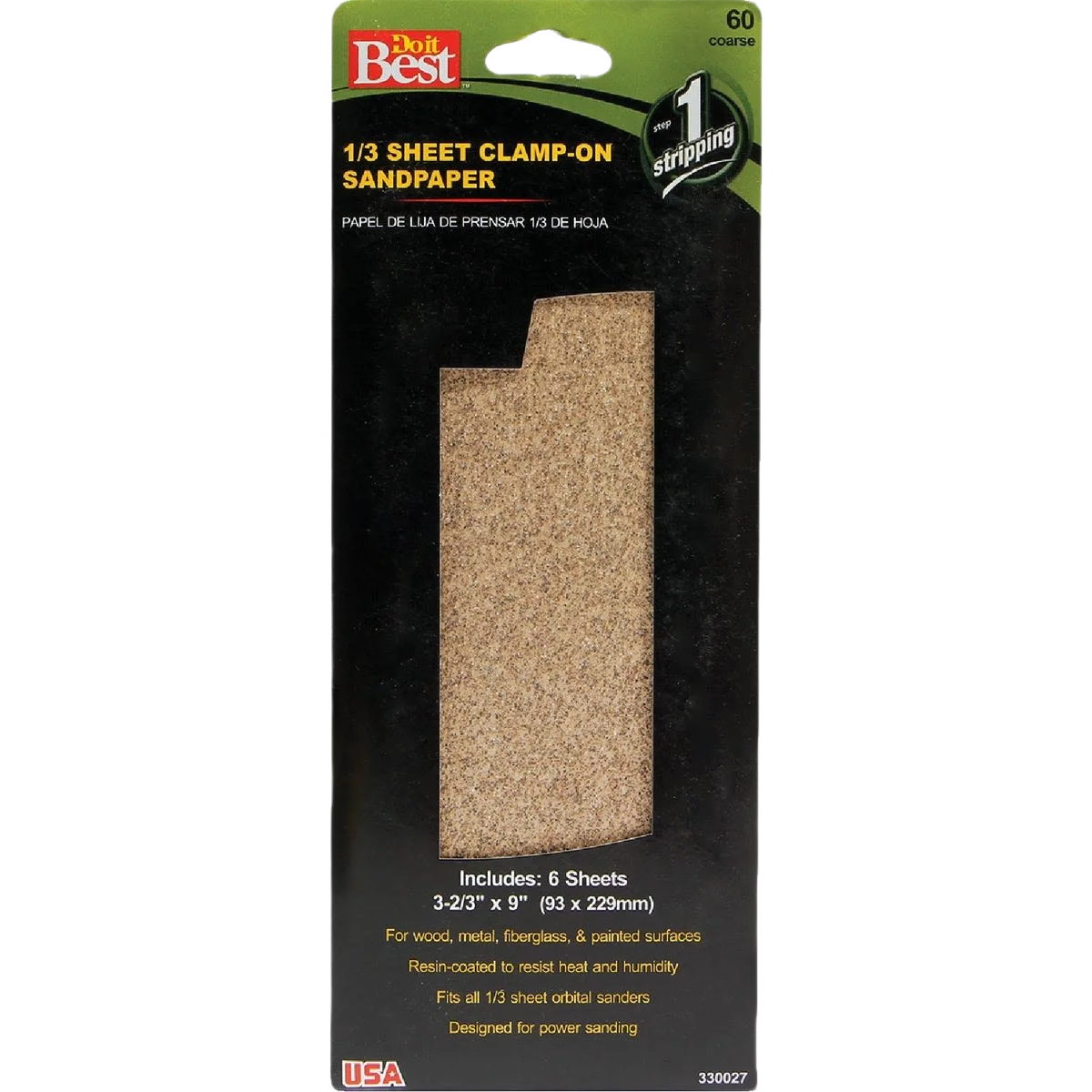 Responsible Do it 1 3 Sheet 60-Grit Coarse Clamp-On Sandpaper 6-Pack Elegant