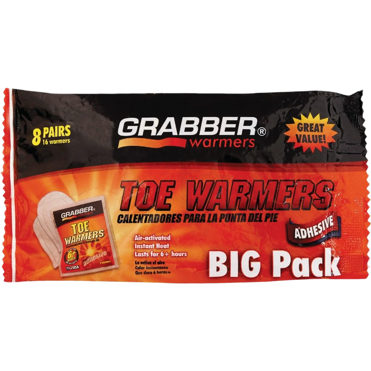 Fine Crafted Grabber One Size Fits All Toe Warmers 8-Pack Specialty