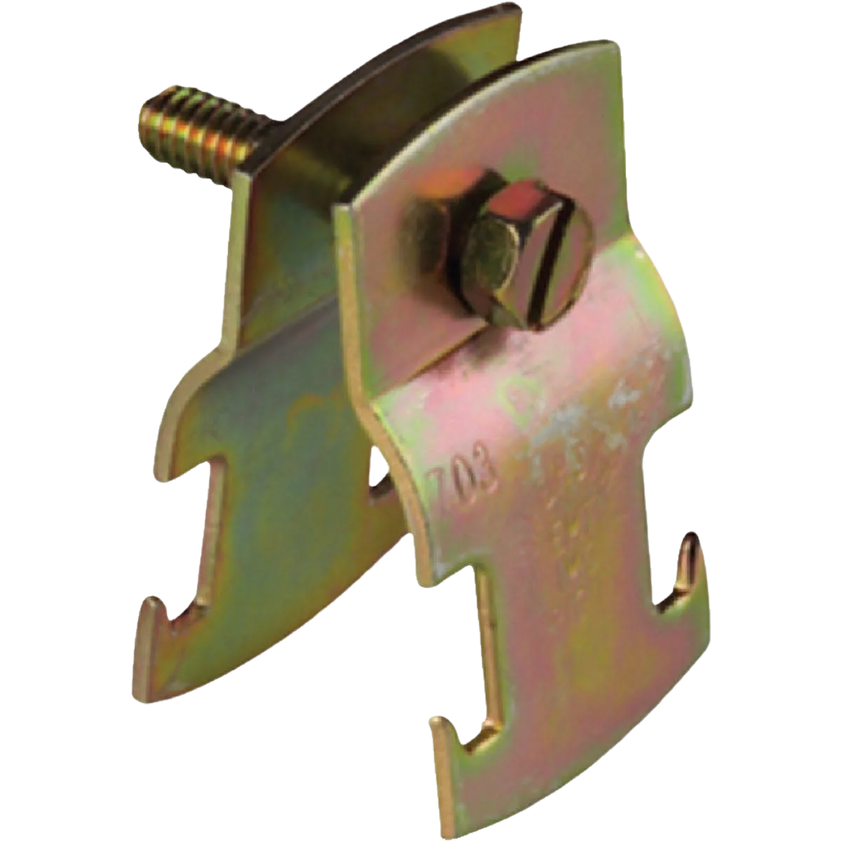 Certified Superstrut 1-1 2 Gold Electroplated Zinc Universal Pipe Clamp Fine Crafted