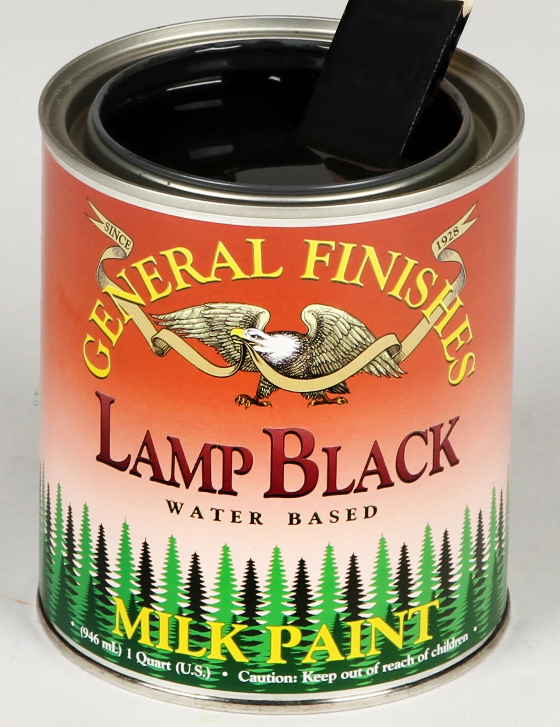 Relaxed General Finishes Lamp Black Water Based Milk Paint Quart Sophisticated