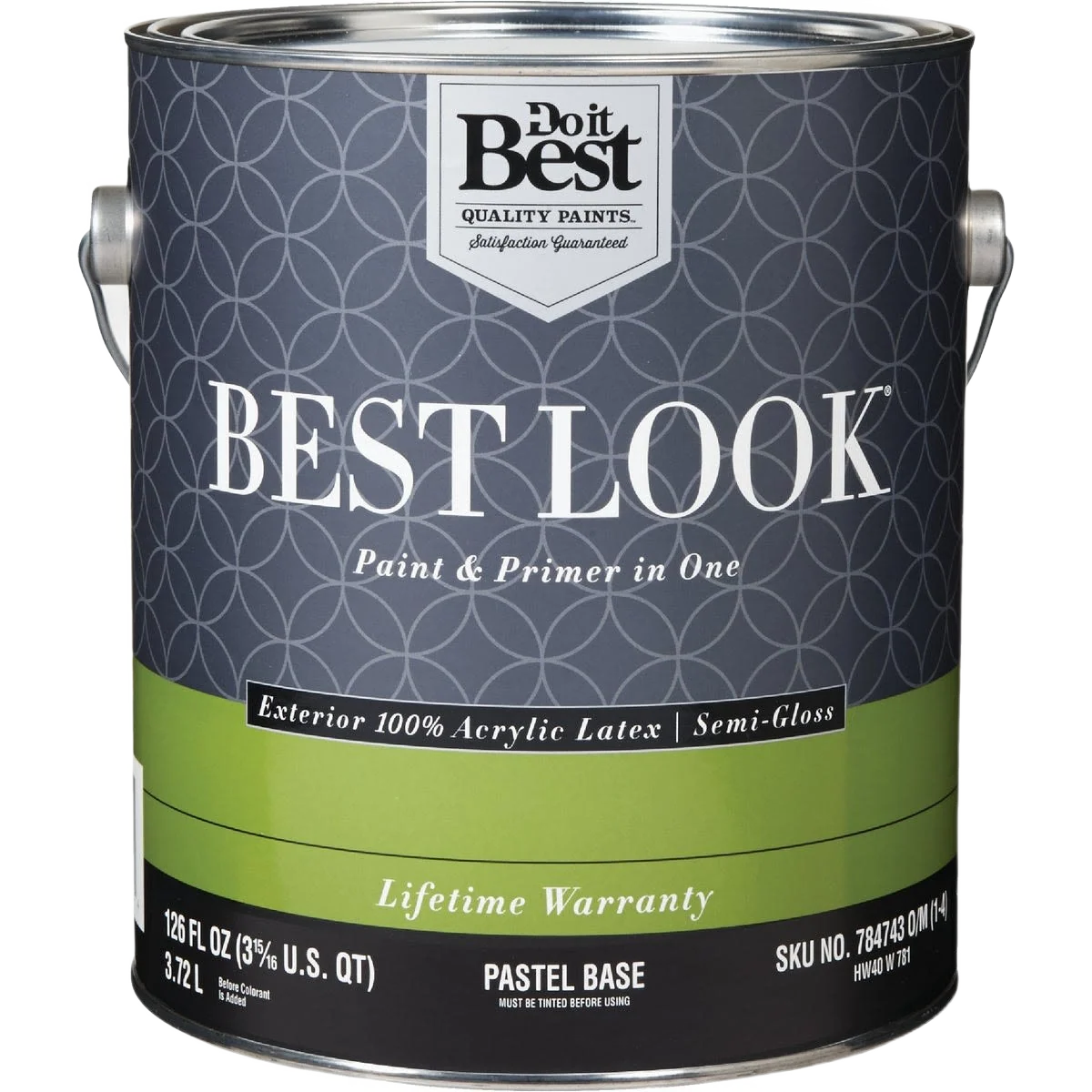 Organic Look 1-gal. Pastel Base Exterior Latex Semi-Gloss Paint Primer In One High-Grade