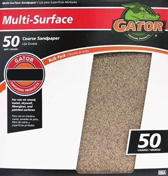 Fashionable Gator 9 x 11 Multi-Surface 50-Grit Coarse Sandpaper Single Sheet Trendy