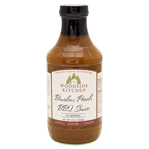 Certified Woodside Kitchen Bourbon Peach All Natural BBQ Sauce 19 oz. Contemporary