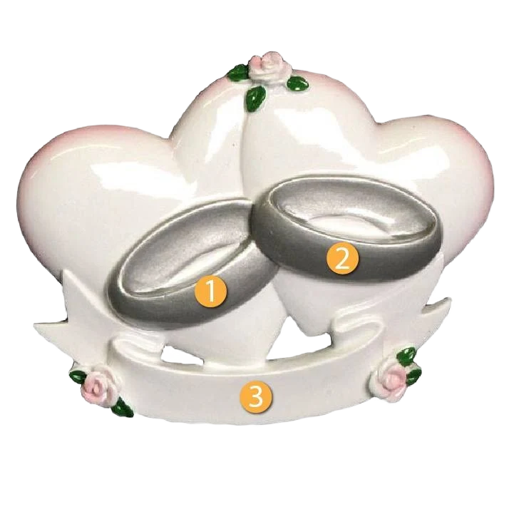 Green PolarX Personalized Wedding Rings Ornament Fine