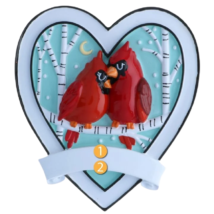 Fast PolarX Personalized Cardinals Couple Ornament Long-Lasting