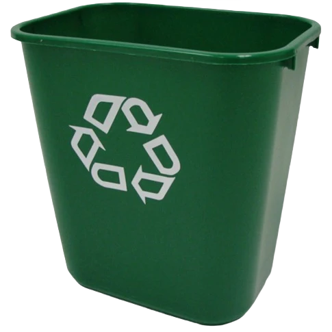Premium Rubbermaid Green Recycling Wastebasket 28 Quart User-Friendly