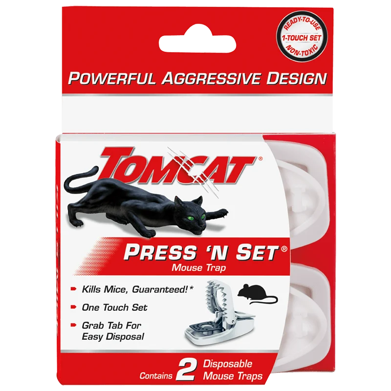 Official Tomcat Press ‘N Set Mouse Traps 2 Pack Reusable