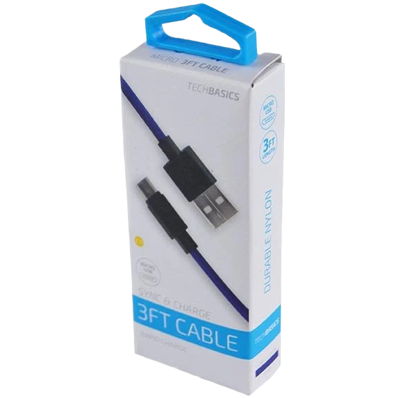 Consistent Tech Basics Tech Basics Micro USB Charger Cable 3 ft. Specialty