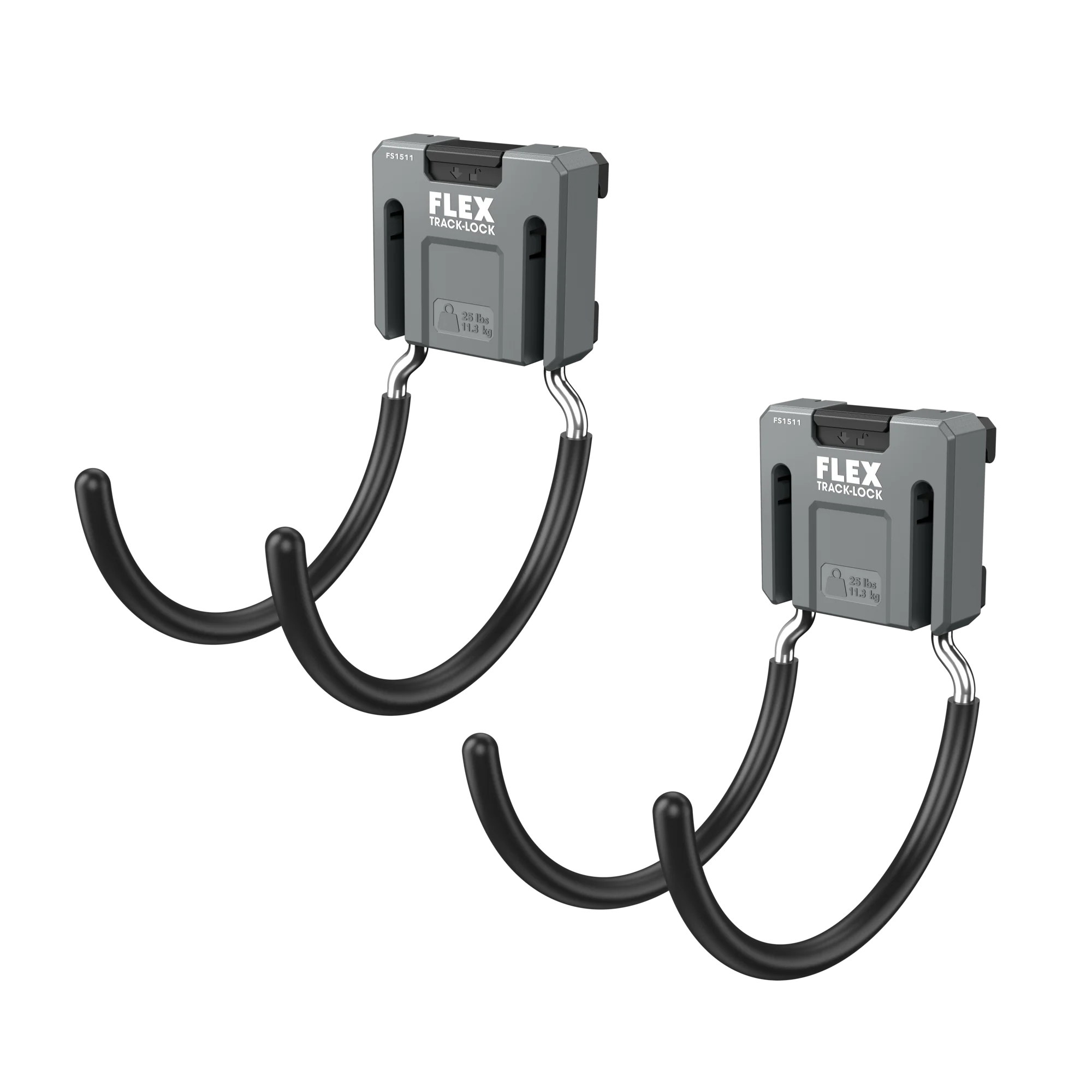 Fine Crafted FLEX TRACK LOCK™ Large Folding Dual C-Hook 2 Pack Long-Lasting