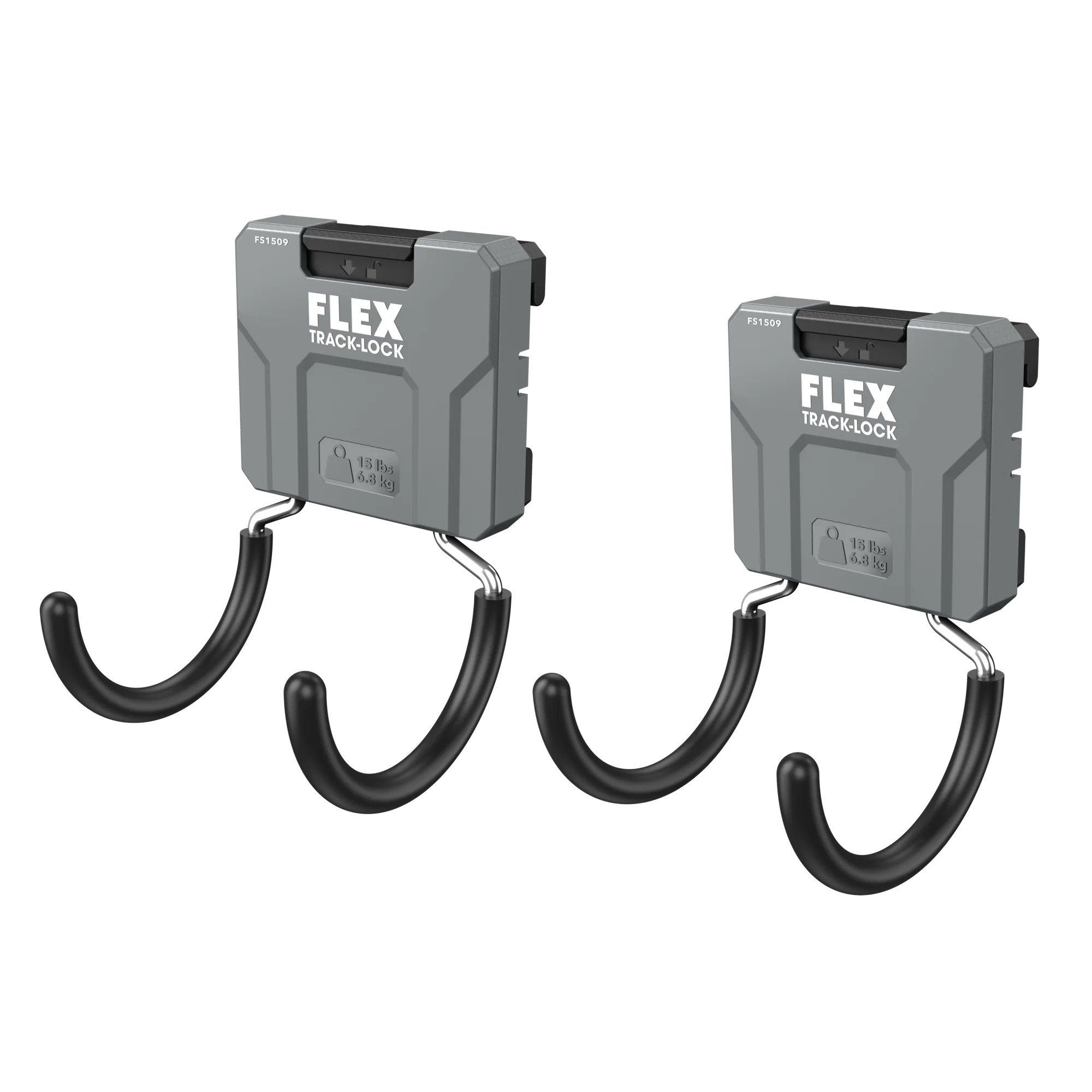 Convenient FLEX TRACK LOCK™ Dual C-Hook 2 Pack Detailed