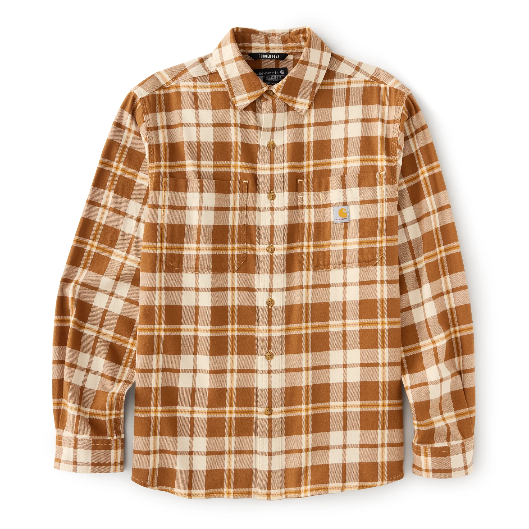 Fine Crafted Carhartt Men’s Hamilton Relaxed Long-Sleeved Plaid Shirt Pure