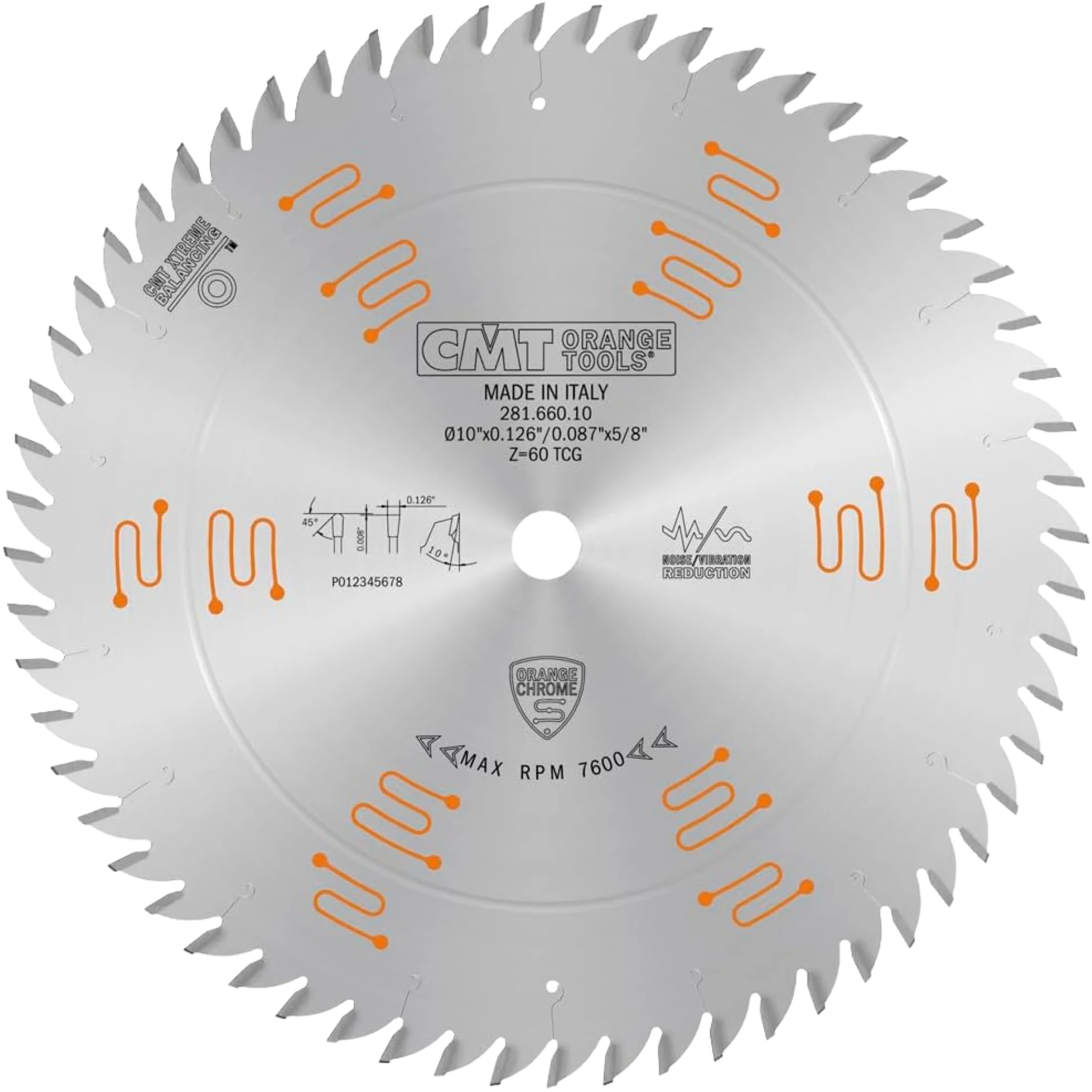 Original Design CMT Orange Tools 10 60T Heavy-Duty Fine Finish Saw Blade Original