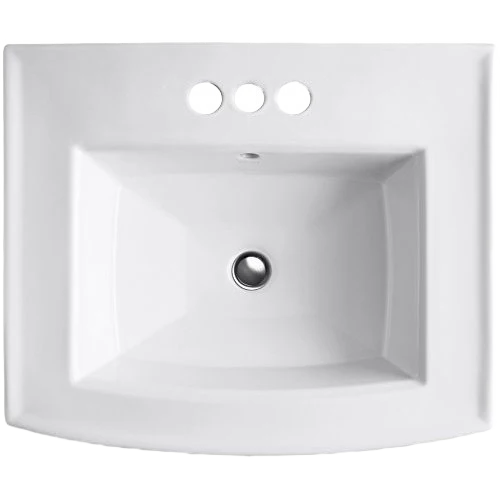Convenient Kohler Archer White Pedestal Bathroom Sink with 4 in. Centerset Faucet Holes Quality