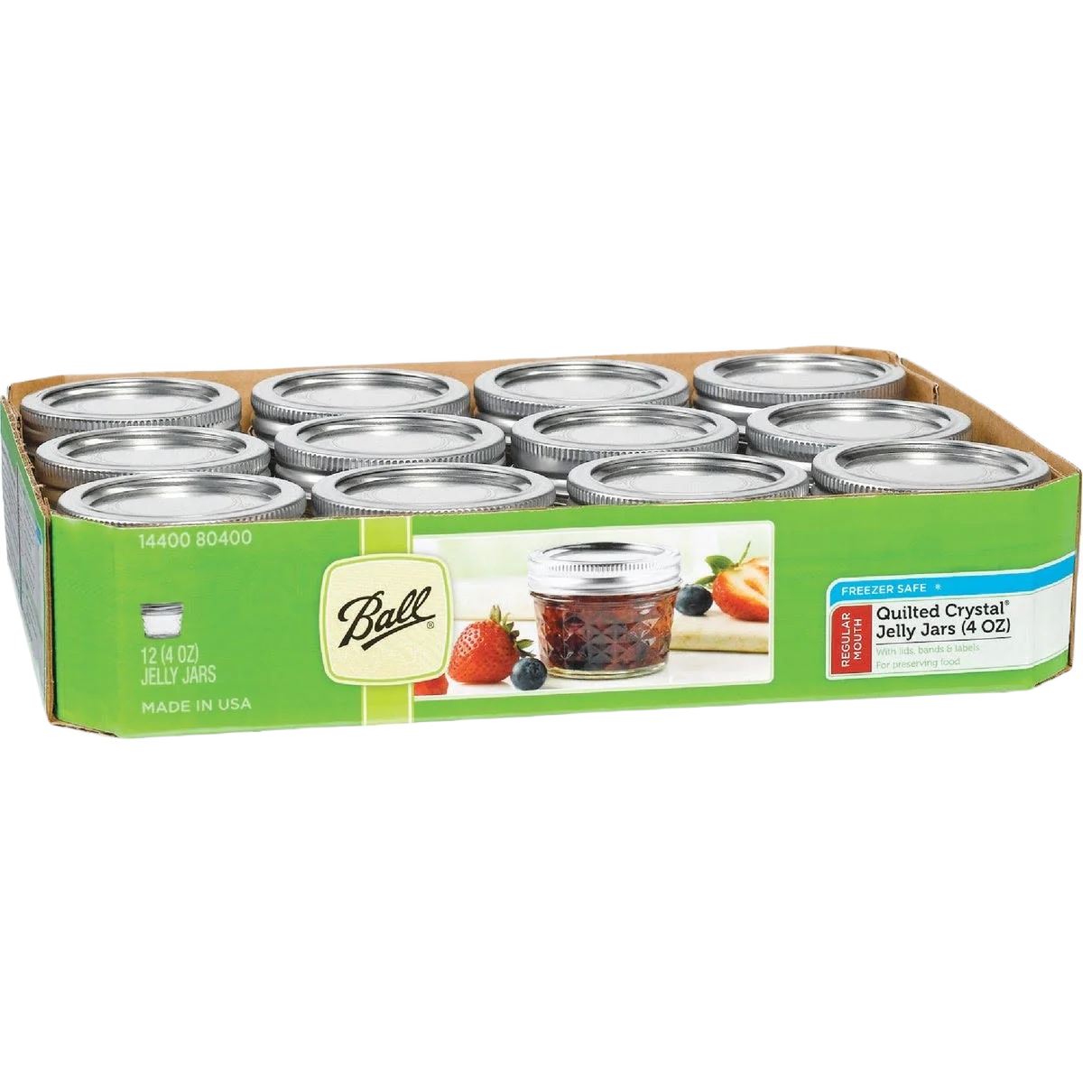 Reusable Ball 4 oz. Glass Jam or Jelly Jar 12-Pack High-End