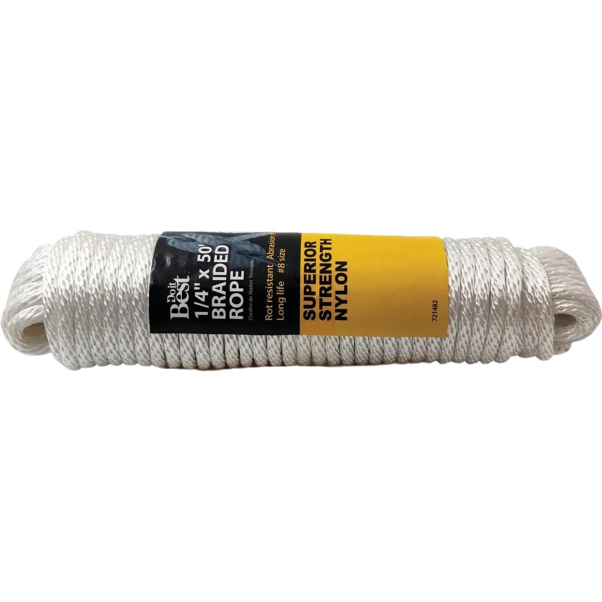 Versatile Do it White Braided Nylon Packaged Rope 1 4 In. x 50 Ft. Practical