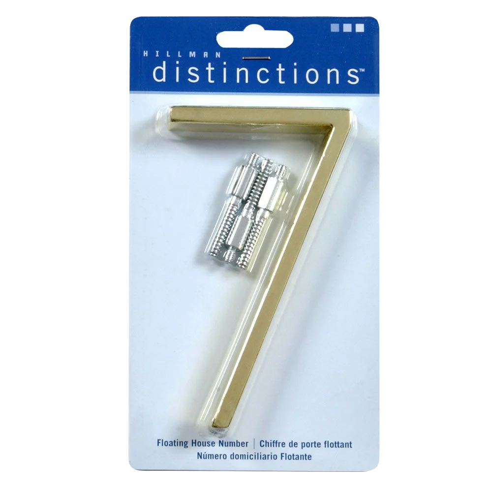 Reusable Hillman 5-In. Floating Mount Brass House Number 7 Organic