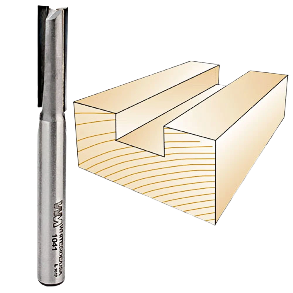 Optimized Whiteside Straight Air Router Bit 3 8 in. SH x 3 8 in. CD x 1-1 4 in. CL Fine Crafted