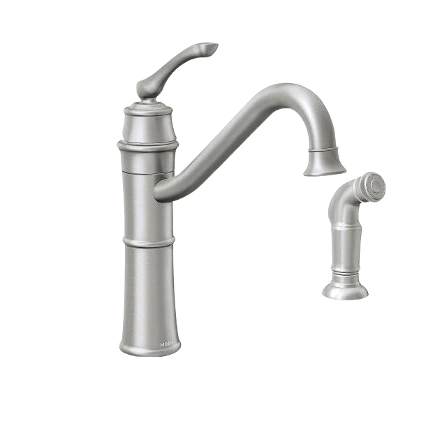 Classic Moen Wetherly Stainless One Handle High Arc Kitchen Faucet Secure