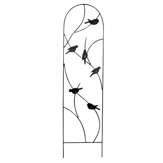 Optimized Border Concepts Black Resting Bird Trellis 14 x 54 in. Authentic