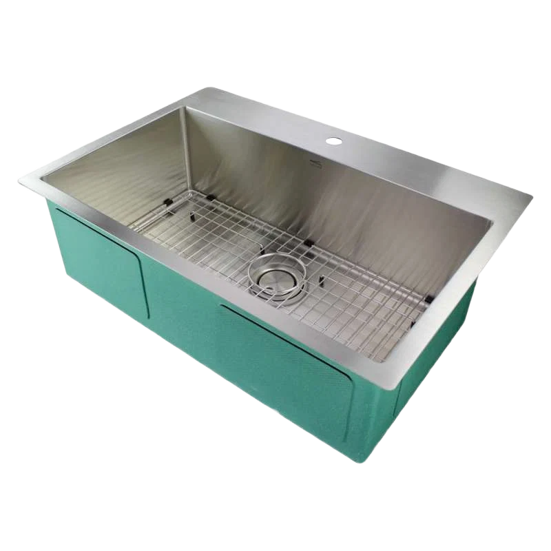 Solid Transolid Diamond Dual Mount Single Bowl Kitchen Sink 32 x 22 in. Easy-to-Use