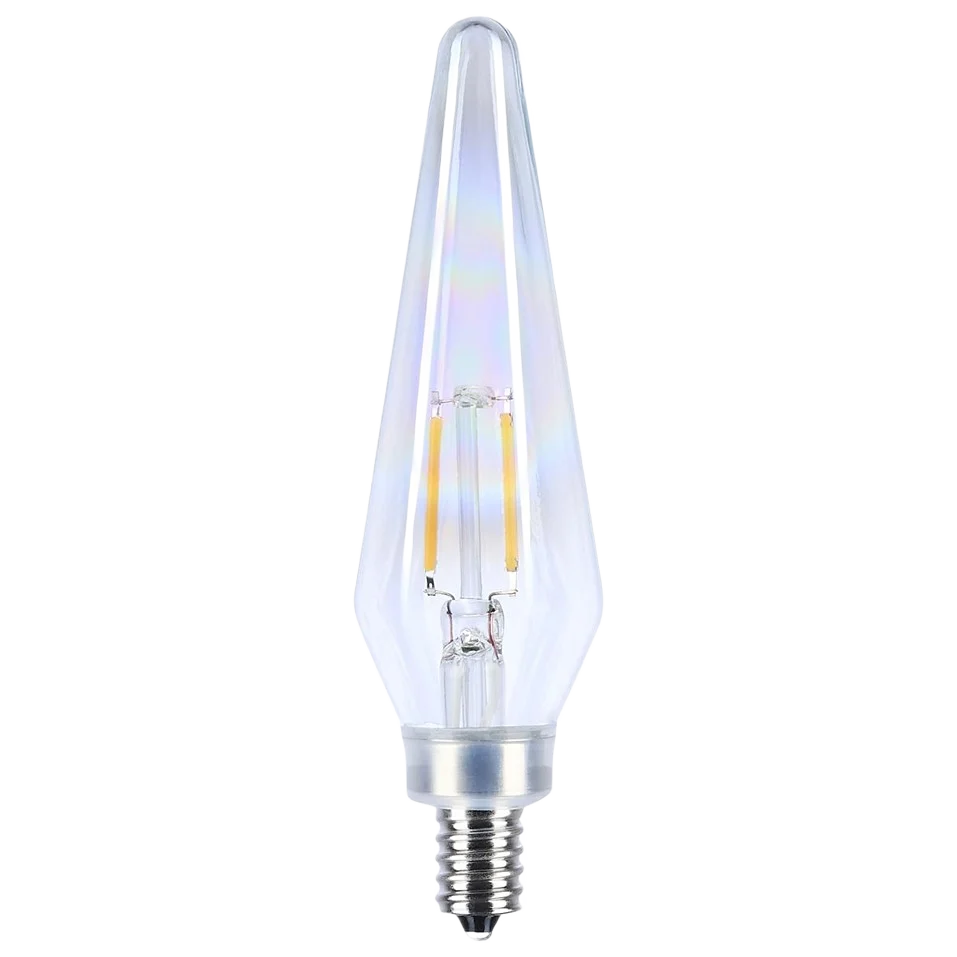 Lightweight Satco 2 Watt Prismatic HX11 LED Candelabra Base Aurora Light Bulb Detailed