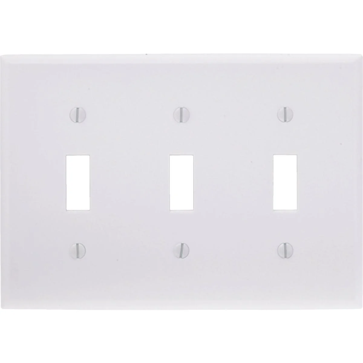 High-Quality Leviton 3-Gang White Plastic Toggle Switch Wall Plate Expertly Made
