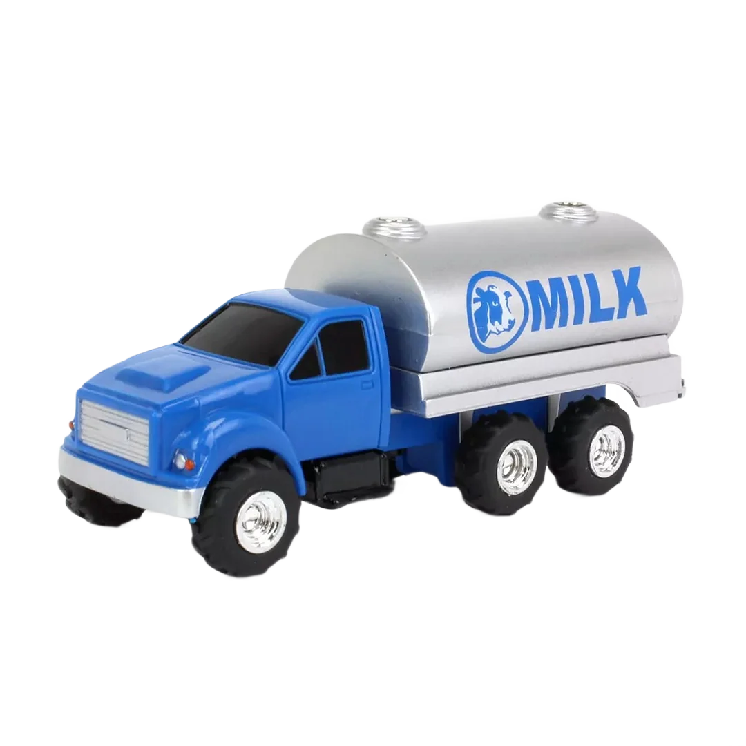 Recyclable TOMY Collect N Play Blue Tandem Milk Tank Truck 1 64 Scale Official
