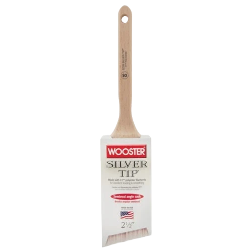 Outstanding Wooster Brush 2 in. Silver Tip Semi-Oval Angle Sash Brush Premium