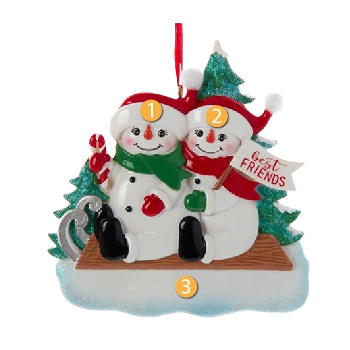 Excellent Kurt S. Adler Personalized Friends Snowman on Sled Ornament Reliable