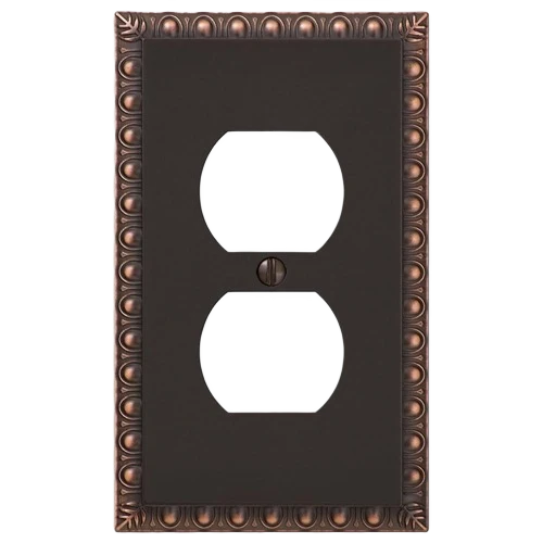 Verified Amerelle 1 Duplex Egg and Dart Antique Bronze Wall Plate Soft