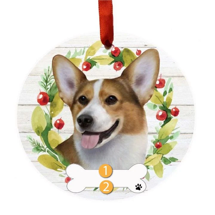 Enhanced E S Pets Personalized Welsh Corgi Wreath Ornament World-Class