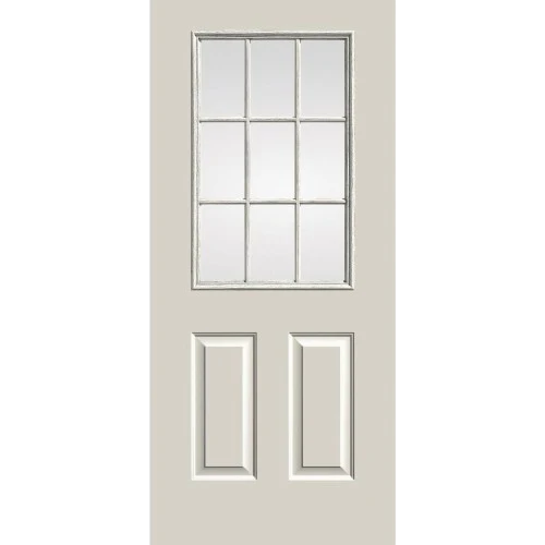 Detailed Therma-Tru Traditions 32 x 80 9-Lite Steel Entry Door Left Handed Knob Expertly Made
