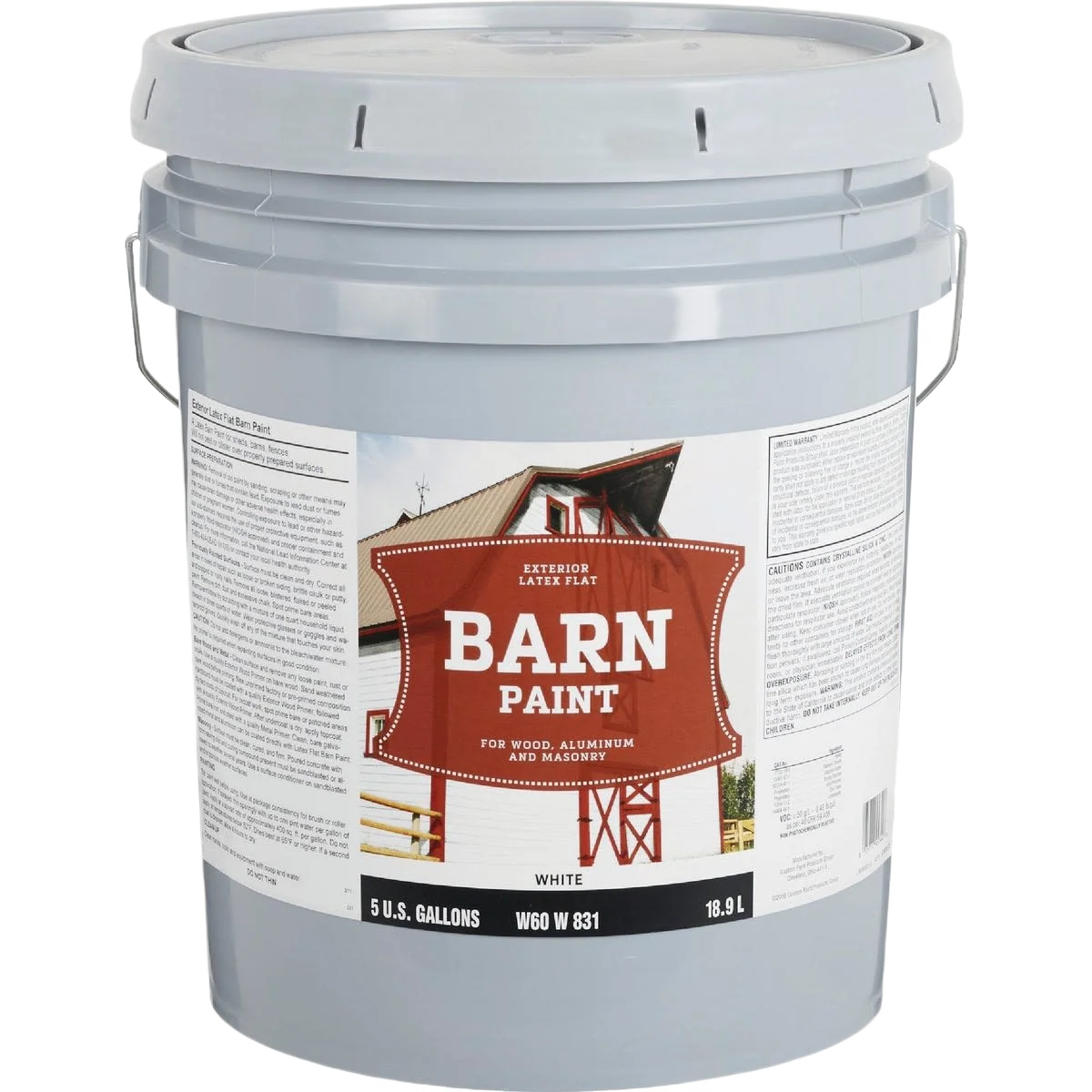 Secure Do it White Exterior Latex Flat Barn Paint 5-Gallon Official