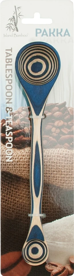 Comfortable Island Bamboo Pakka Wood Blue Double Measuring Spoon Trendy