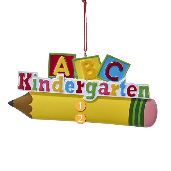 World-Class Kurt S. Adler Personalized Kindergarten Ornament High-Grade