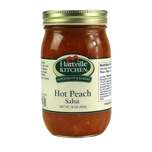 Powerful Hartville Kitchen Hot Peach Salsa 16 oz. Classic