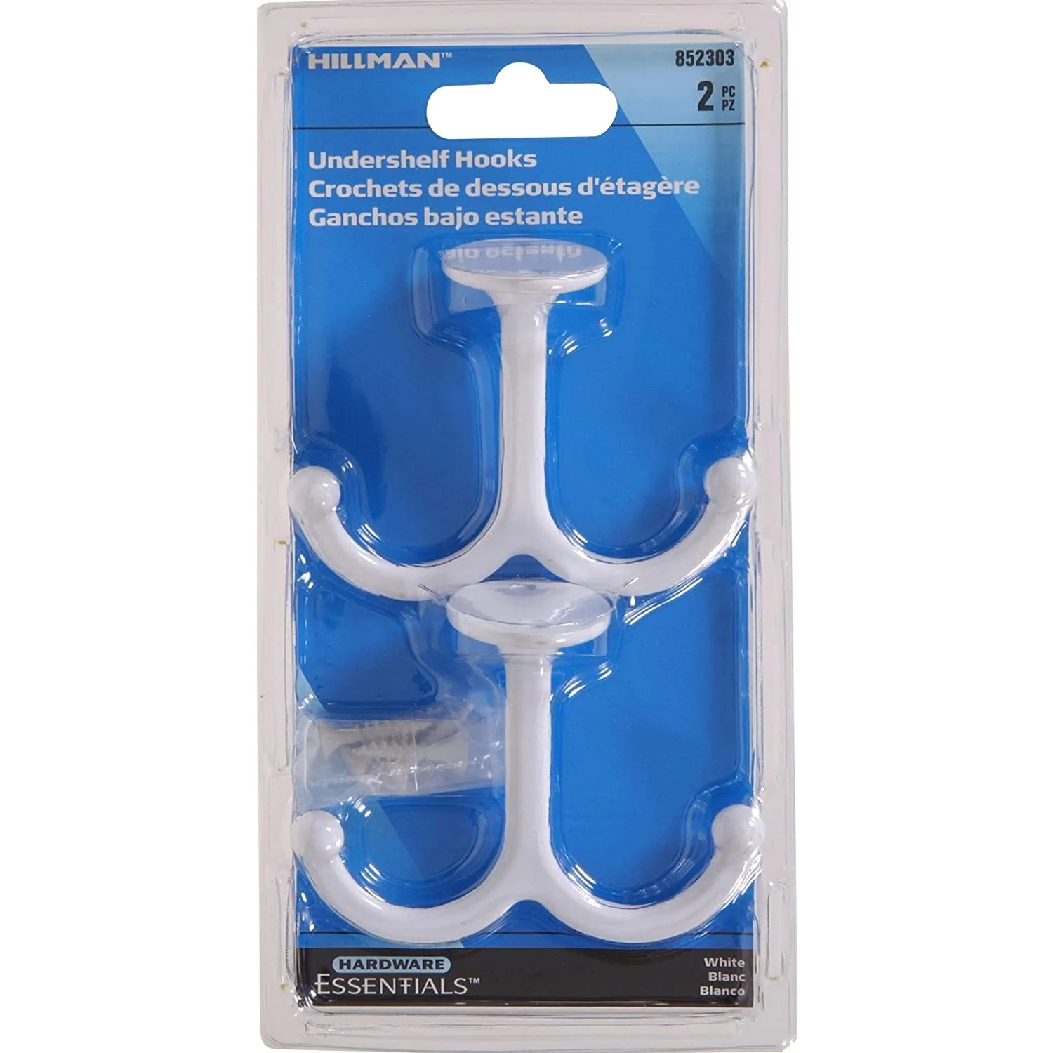 Effective Hillman Undershelf Coat Hook White Soft