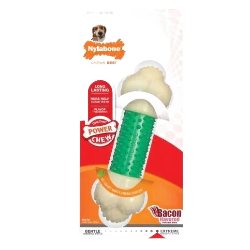 User-Friendly Nylabone Bacon Flavor Wolf Power Chew Double Action Consistent