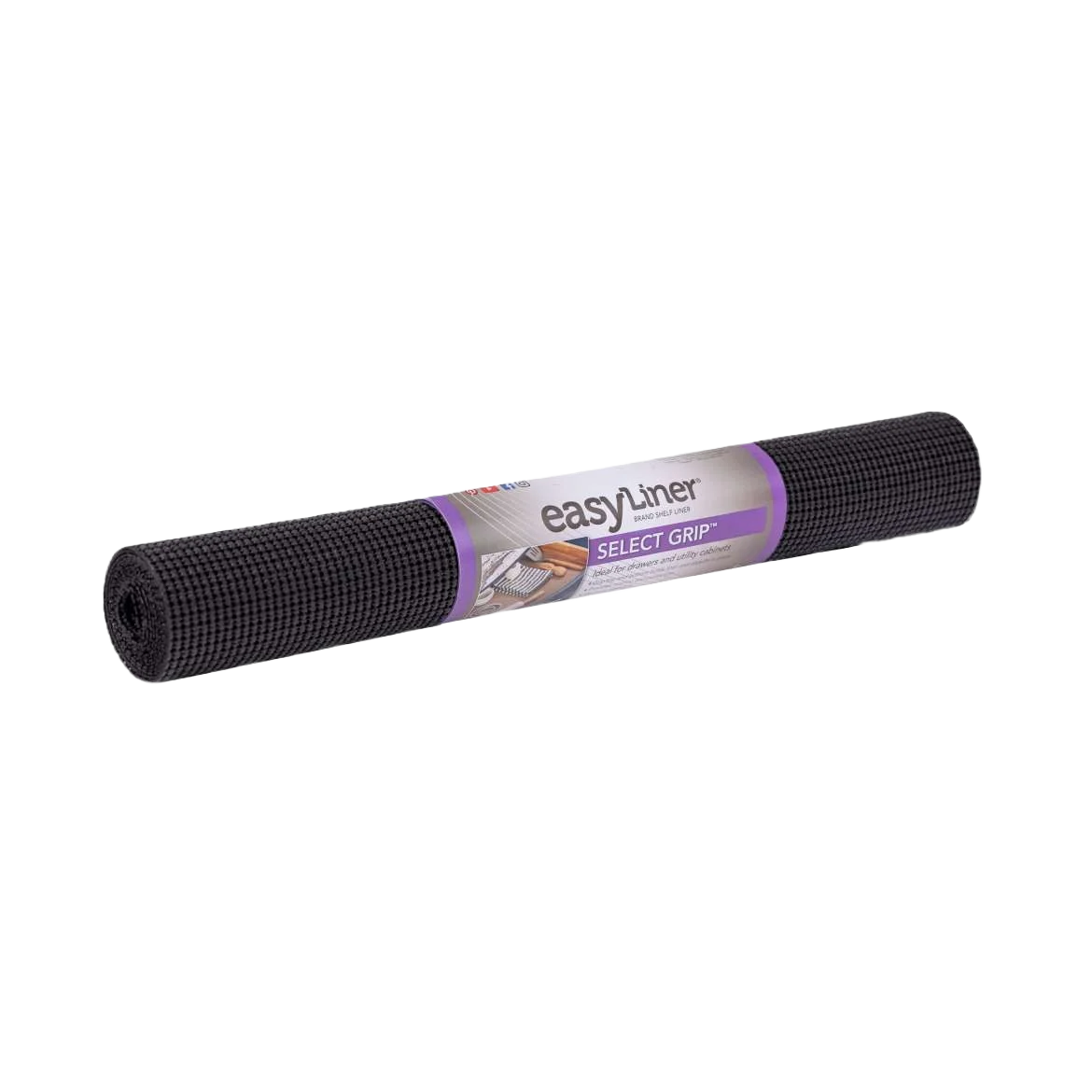 Quality Duck Brand EasyLiner Select Grip Black Shelf Liner 20 in. x 6 ft. Modern
