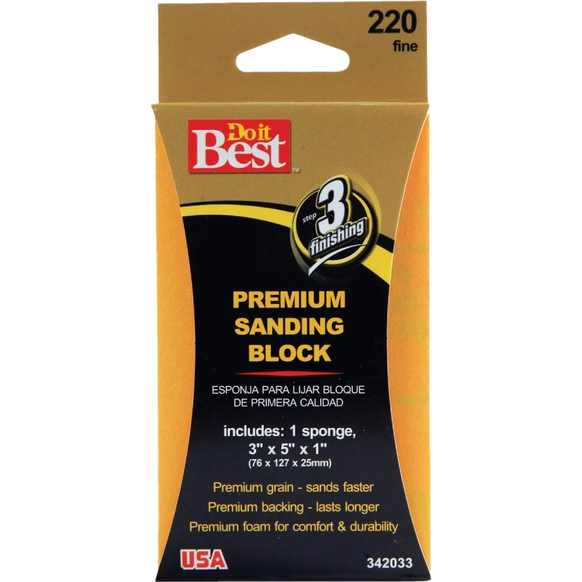 User-Friendly Do it Fine 220-Grit Premium Sanding Sponge Authentic