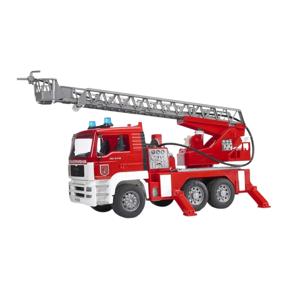 Functional Bruder Toys MAN Fire Engine With Ladder Water Pump Lights Sounds Powerful